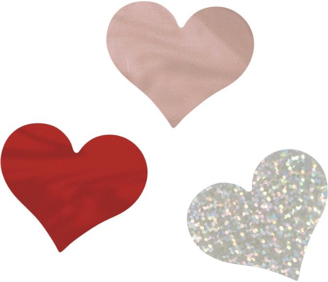 RED PINK JUMBO FOIL HRT CONFETTI 0.5OZ