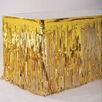 GOLD FOIL FRINGE TABLE SKIRT 30"X14FT