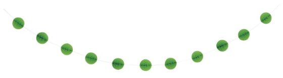LIME GREEN HONEYCOMB BALL GARLAND  7 FT