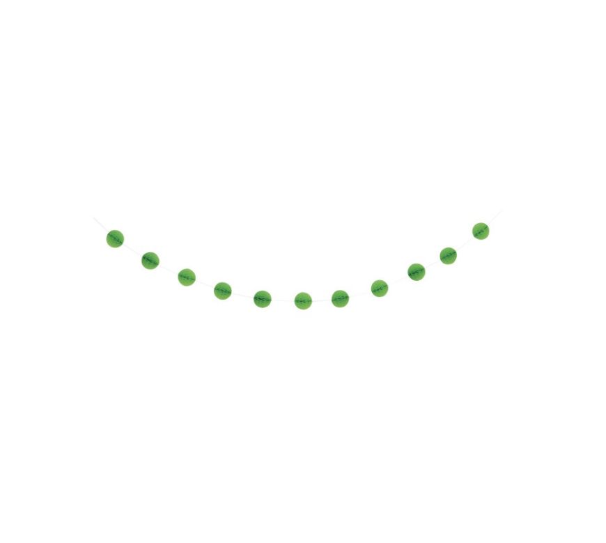 Lime Green Honeycomb Ball Garland 7 Ft