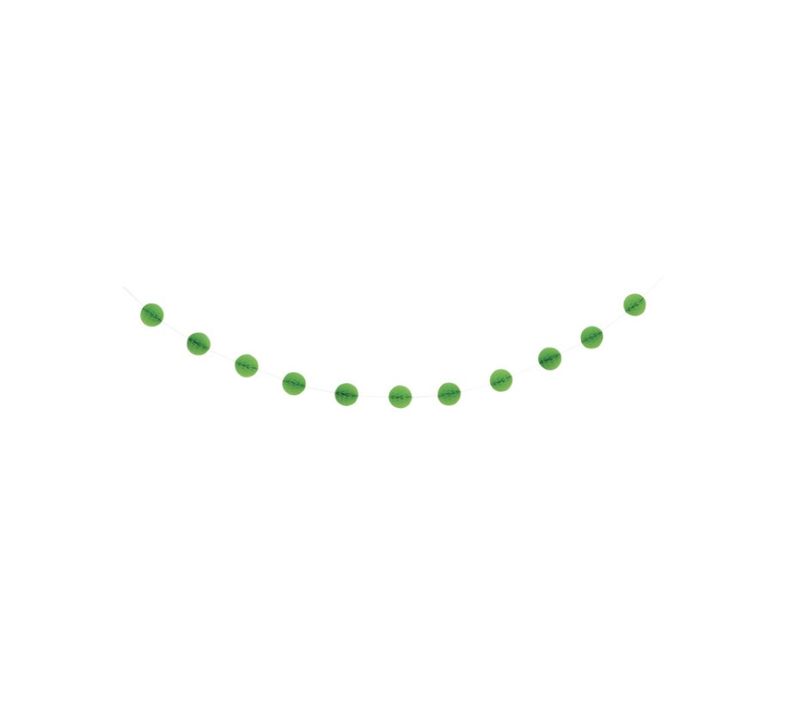 Lime Green Honeycomb Ball Garland 7 Ft