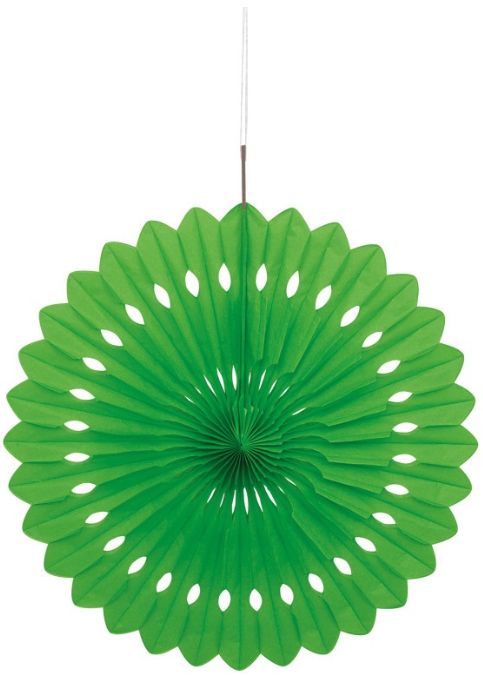 LIME GREEN DECORATIVE FAN 16"