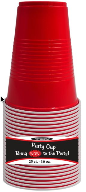 PARTYCUP RED 16 OZ
