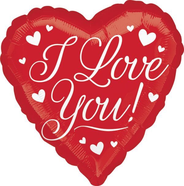 I Love You White Hearts 18"