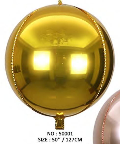 50" GIANT 4D ORB GOLD BALLOON