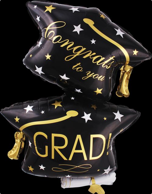 CONGRATS HATS BLACK 31"