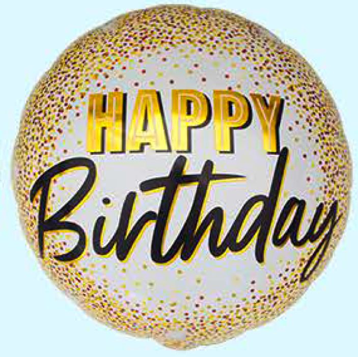 HAPPY BDAY GOLD CONFETTI 18"