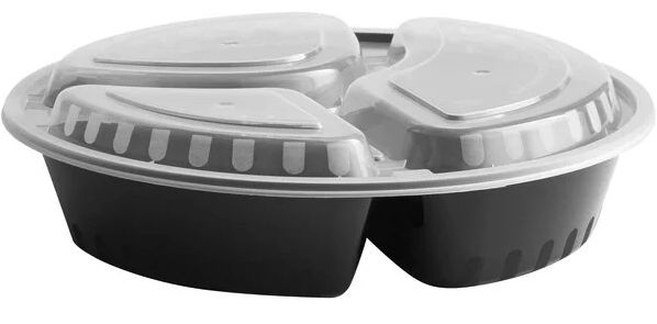 33oz ROUND 3-COMPARTMENT CONTAINER W LID
