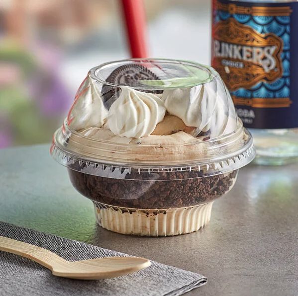 5Oz Clear Plastic Dessert Cup W Lid 5Ct