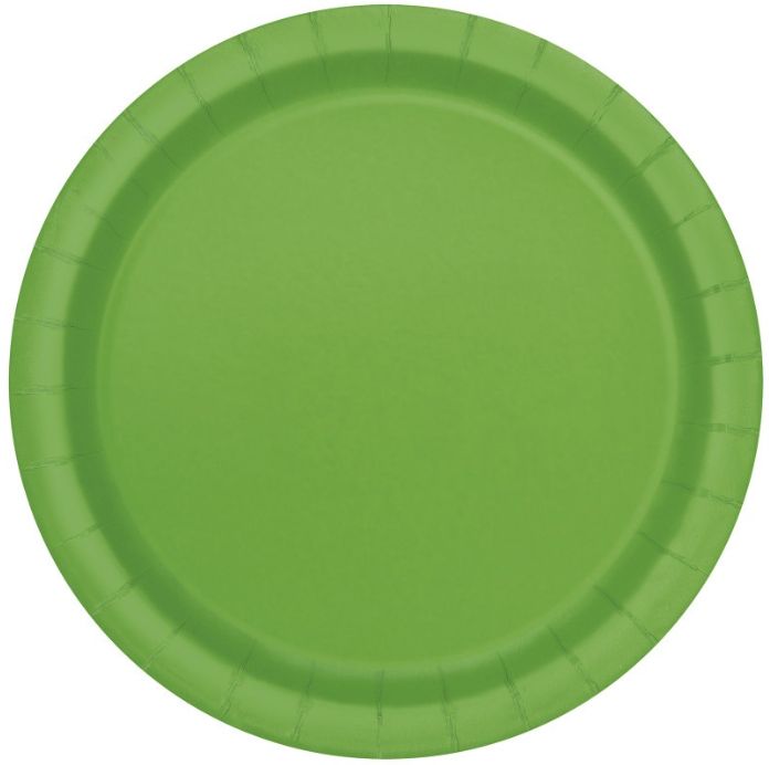 LIME GREEN LARGE PLATES 16CT