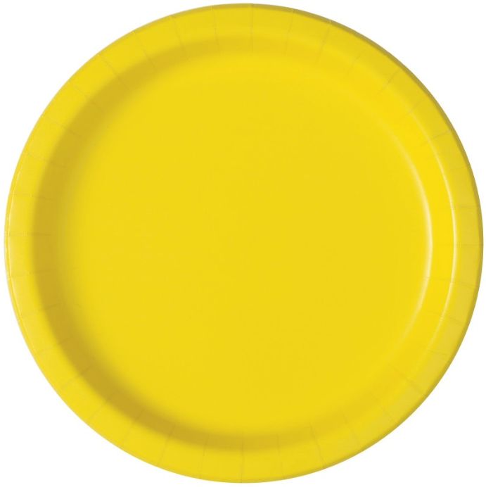NEON YELLOW SMALL PLATE 20CT