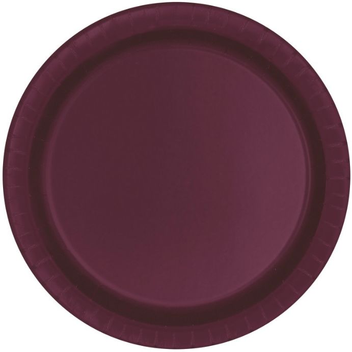 BURGUNDYSMALL PLATE 20CT