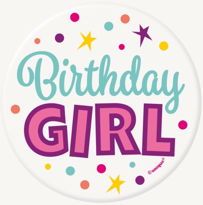 BIRTHDAY GIRL BUTTON 3"