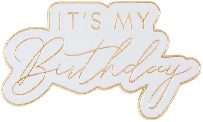 ENAMEL HBD PIN W FOIL STAMPING