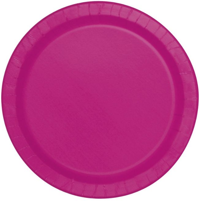 NEON PINK SLARGE PLATE 20CT