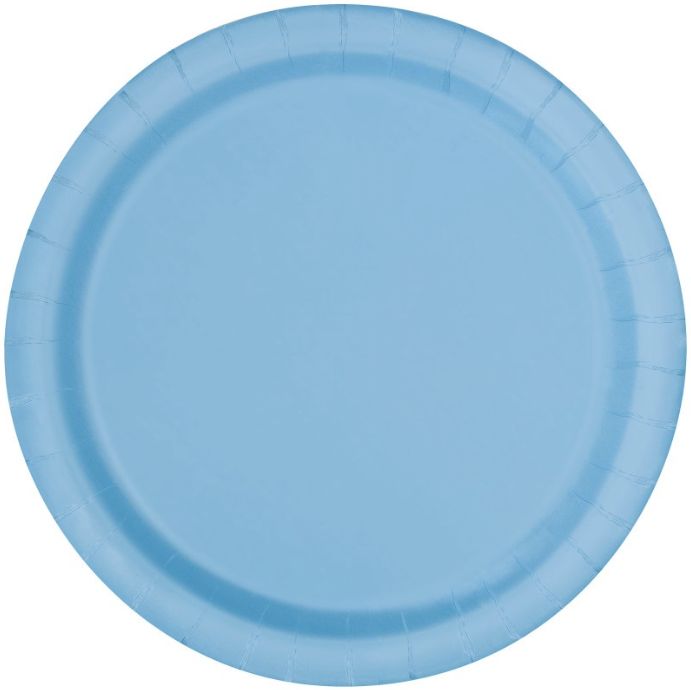 POWDER BLUE LARGE PLATE 20CT