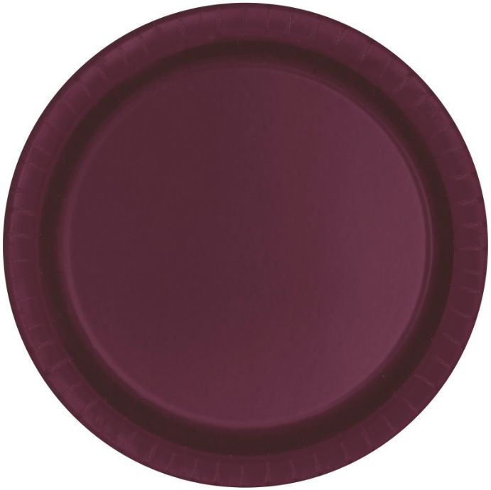 BURGUNDY LARGE PLATE 20CT
