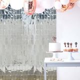 SILVER METALLIC FOIL CURTAIN 3x6.5FT