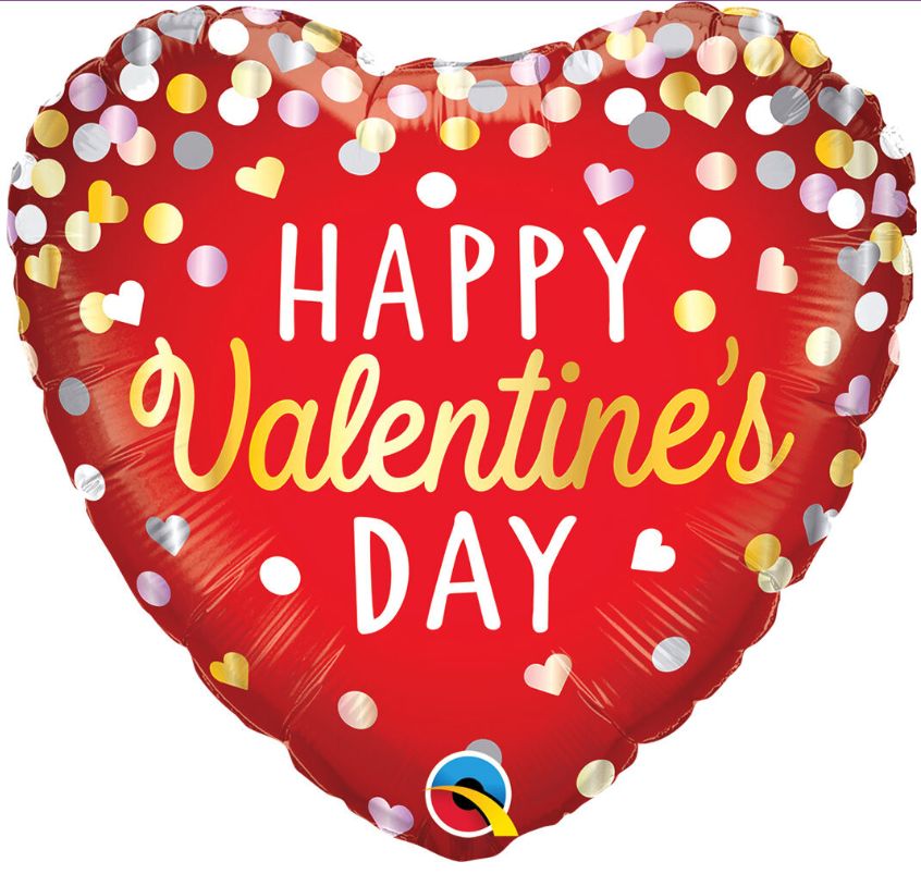 18" VALENTINE RED CONFETTI