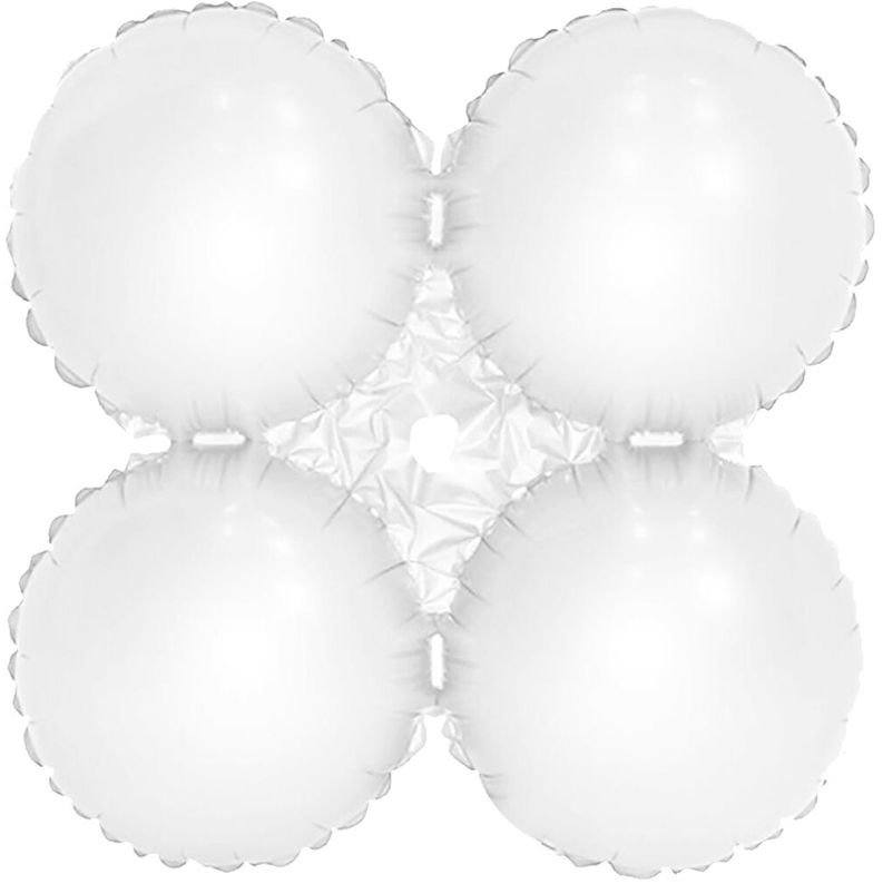 18" QUAD METALLIC WHITE BALLOON