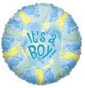 138 36" IT'S A BOY FOOTPRINT FOIL BALLOON