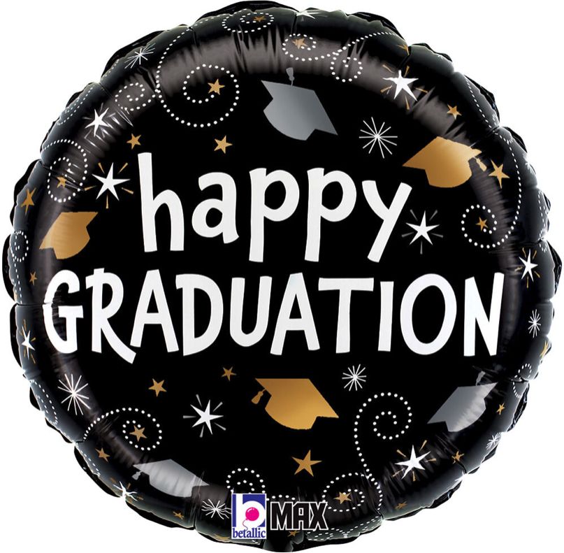 18" GRADUATION SWIRLS BALLOON