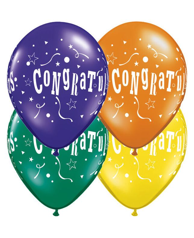 11" CONGRATS STARS LATEX 50CT