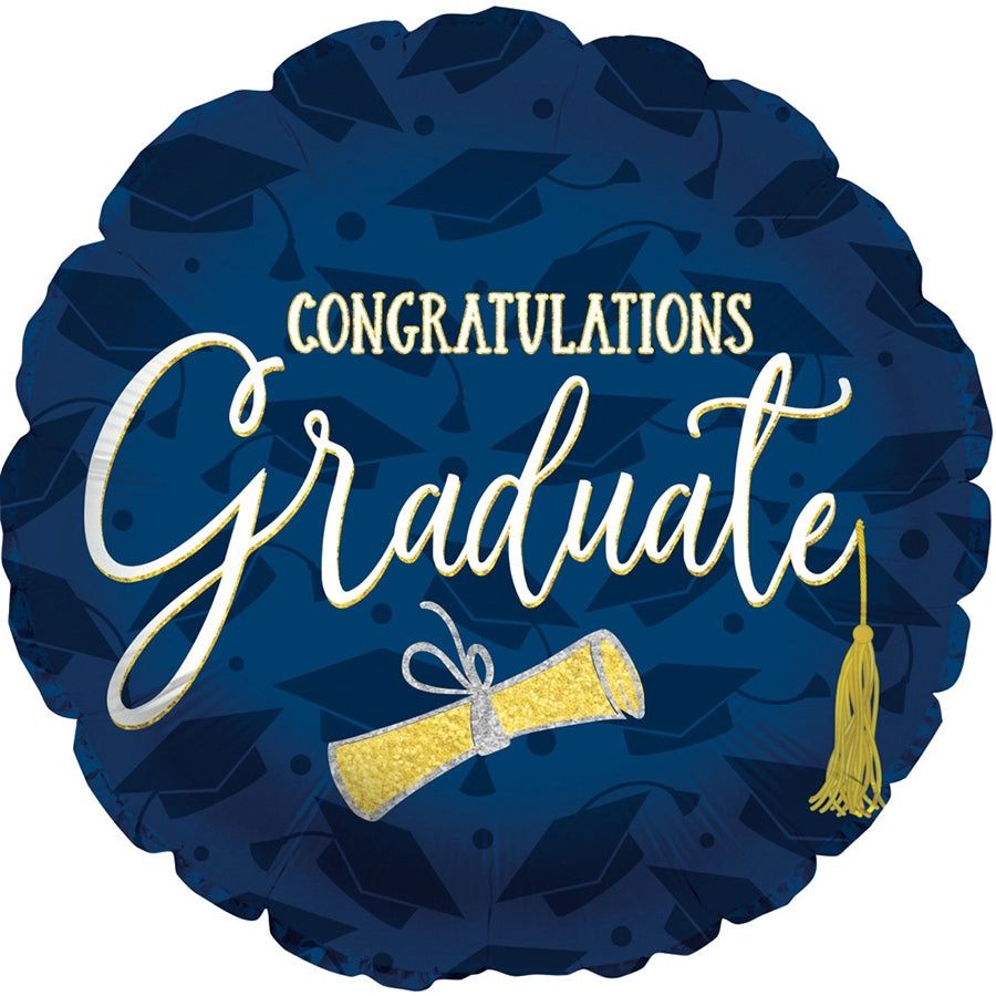 GLITTER DIPLOMA GRAD FOIL BALLOON 17"