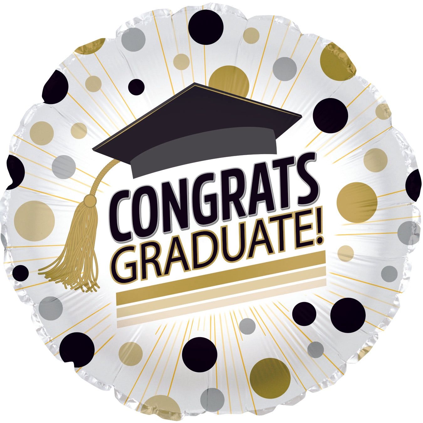 CONGRATS GRAD DOTS FOIL BALLOON 17"