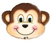 MONKEY HEAD JUMBO MYLAR BALLOON 35"
