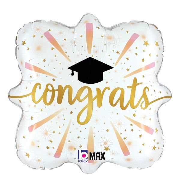 G98 MAX Congrats Grad Fireworks Foil Balloon 18"
