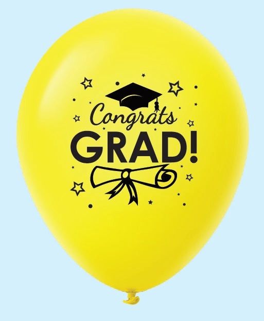 CONGRATS GRAD LATEX BALLOONS 11" 25CT