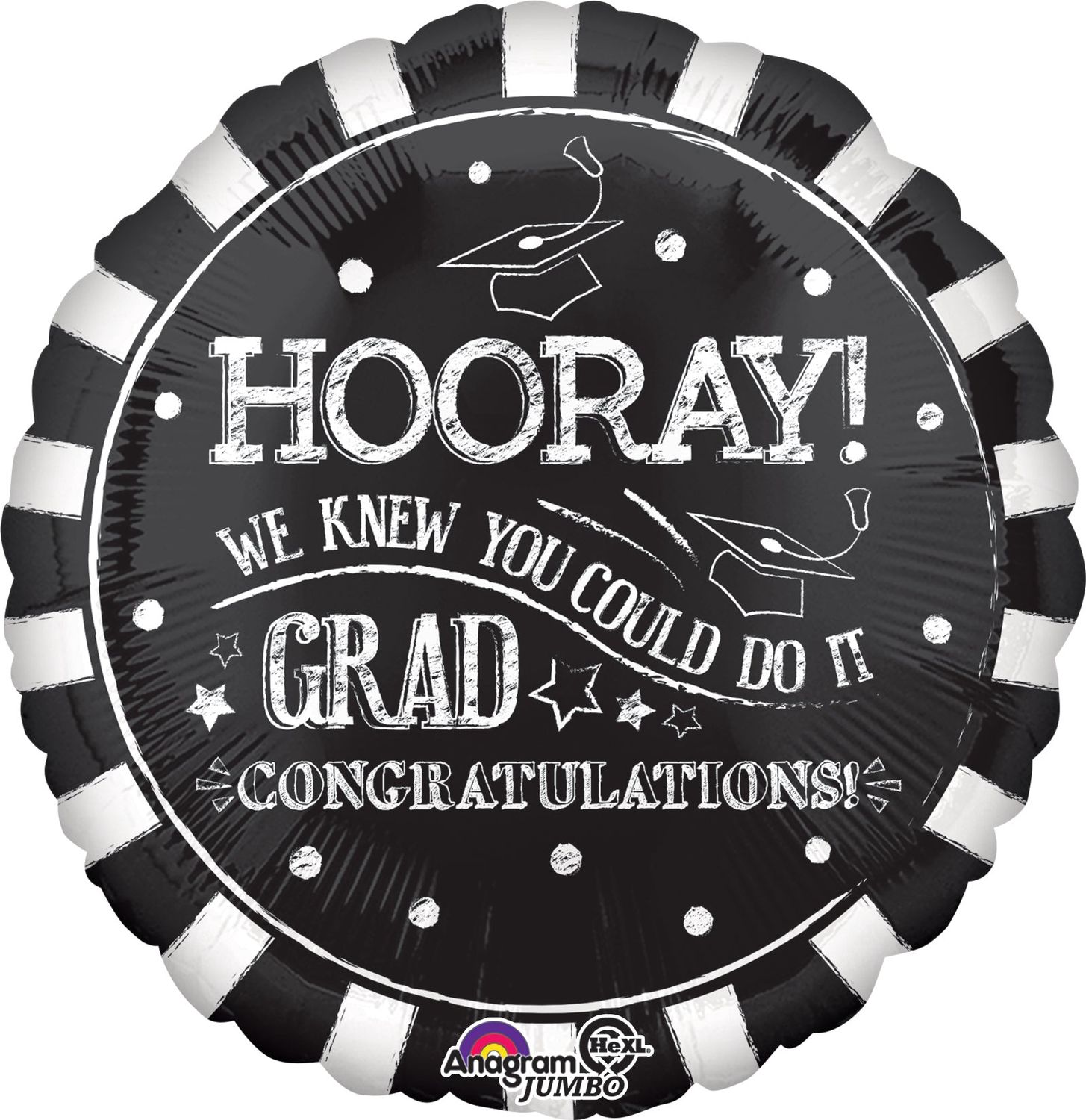 G40 JUMBO HOORAY GRAD BALLOON 28"