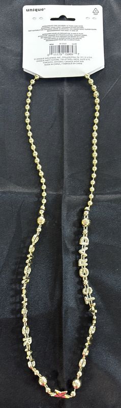 Gold "Congrats Grad" 32" Beaded Necklace