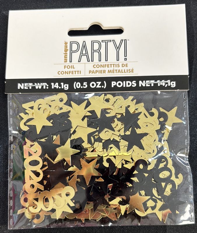 BLACK &amp; GOLD "2026" FOIL CONFETTI