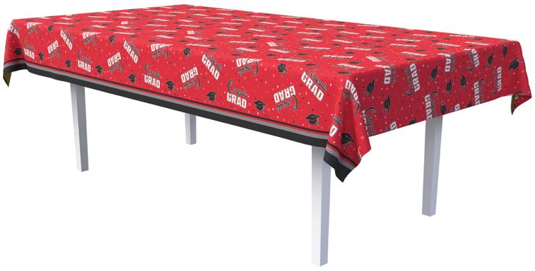CONGRATS GRAD REC TABLECOVER RED