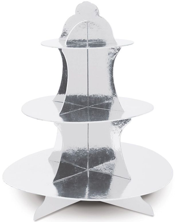 METALLIC CUPCAKE STAND - SILVER