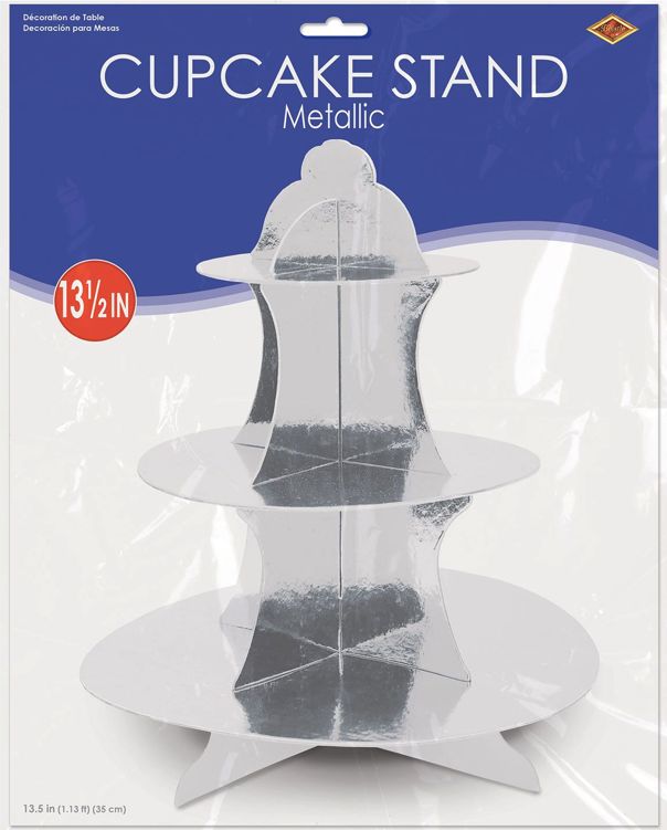 Metallic Cupcake Stand - Silver
