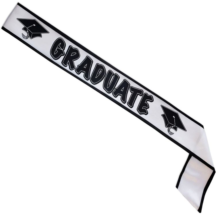 GRADUATE SATIN WHITE SASH