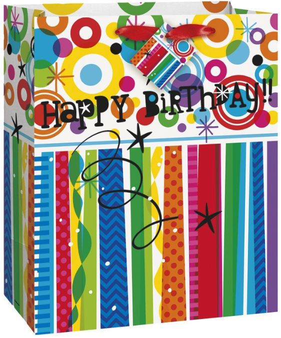 MOD RAINBOW HAPPY BIRTHDAY LARGE GIFT BAG