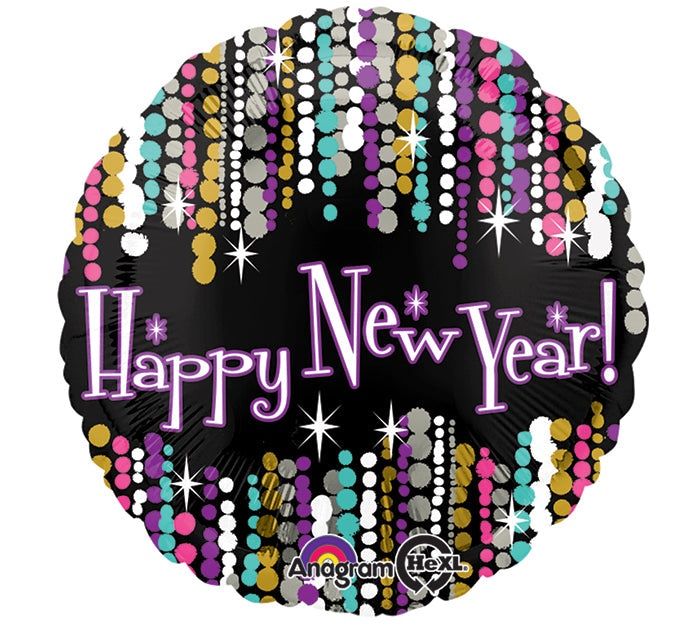 NEW YEAR PIZZAZZ BALLOON 18"