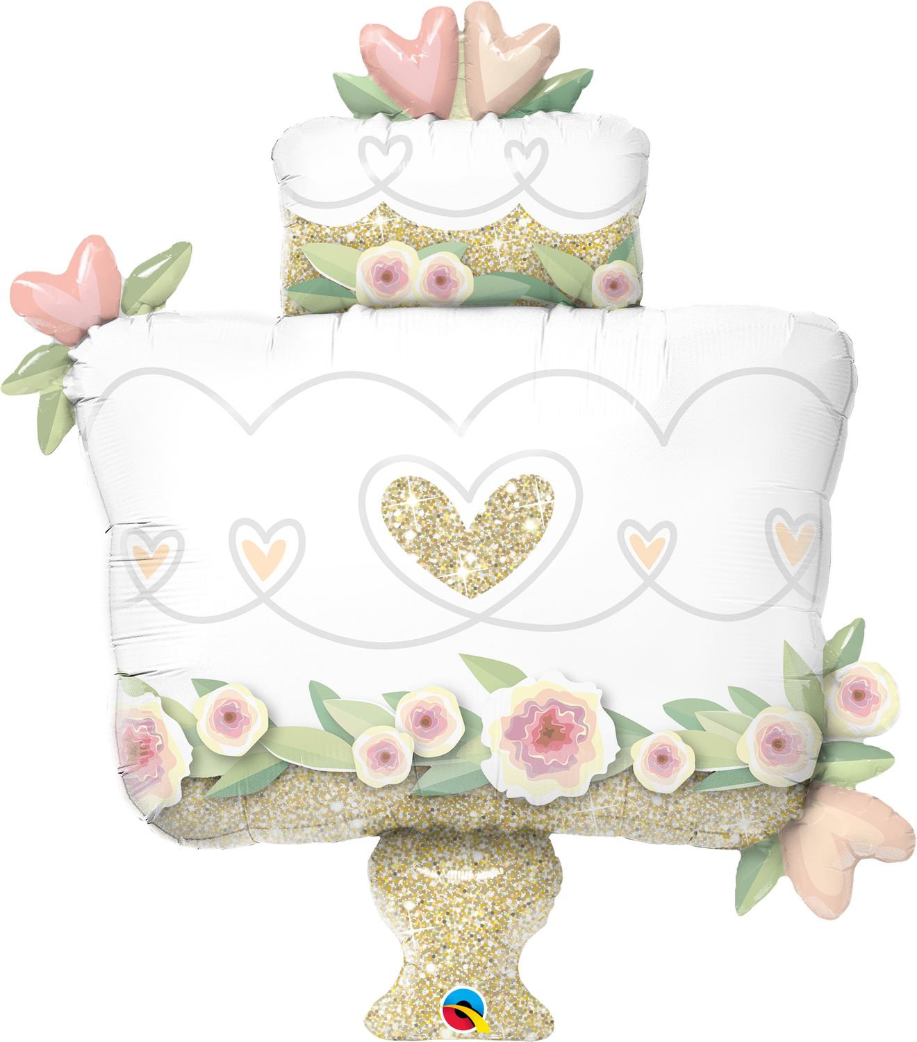 GOLD WEDDING CAKE FOIL BALLOON 41"