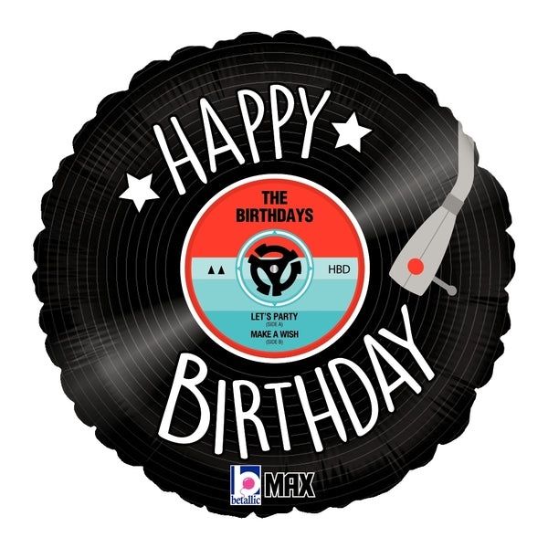 RECORD BIRTHDAY FOIL BALLOON 18"