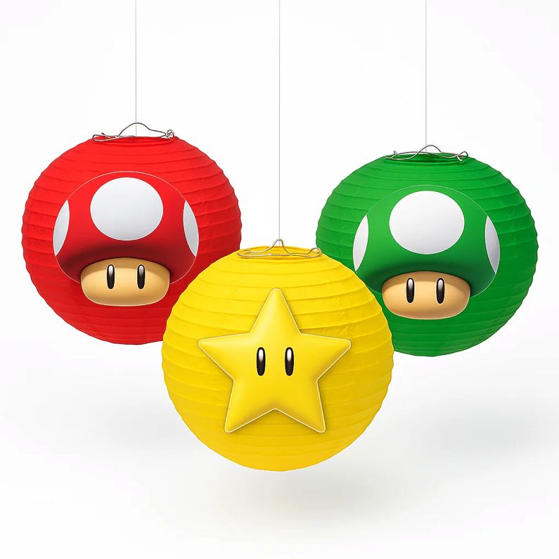 SUPER MARIO PAPER LANTERN DECOR 3CT