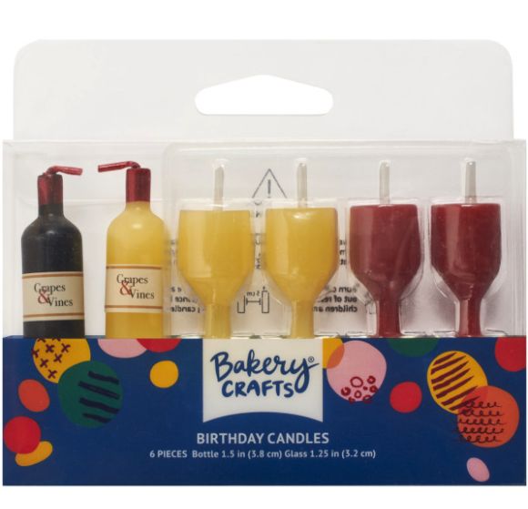 WINE SHAPED CANDLES 6CT
