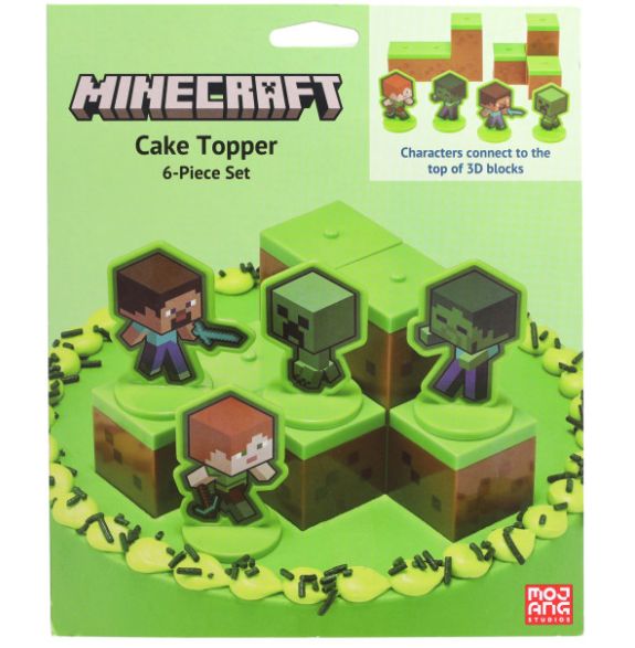 MINECRAFT CAKE TOPPPERS 6CT