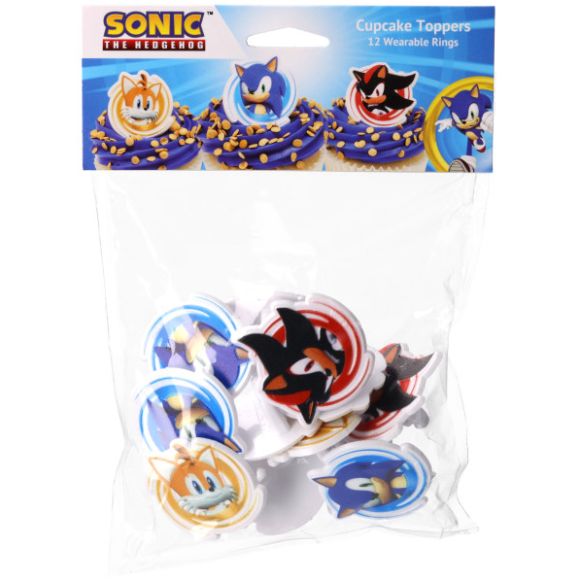 SONIC TAILS AND SHADOW CUPCAKE RINGS 12CT
