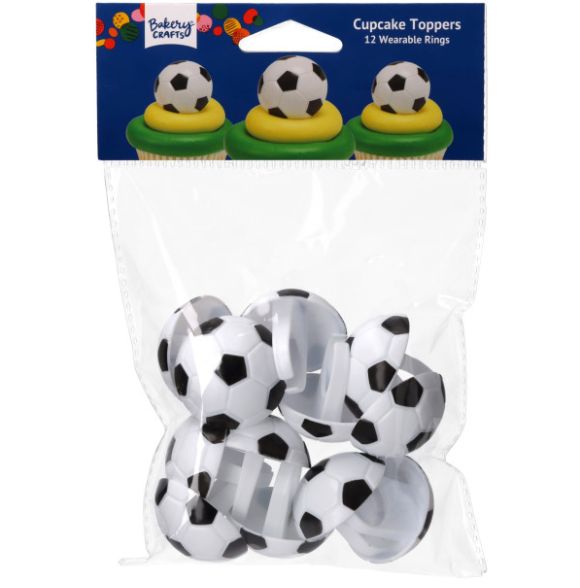 3D SOCCER CUPCAKE RINGS 12CT