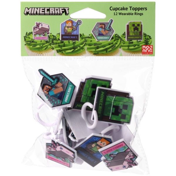 Minecraft Cupcake Rings 12Ct