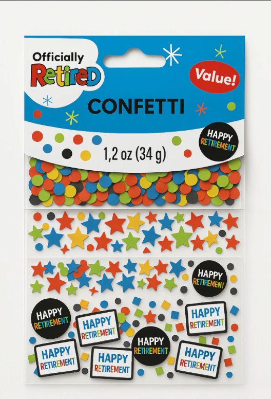 OFFICIALLY RETIRED MULTI COLORED CONFETTI